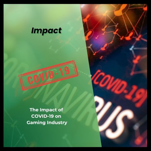 Conceptual graphic showing the impact of COVID-19 on the global gaming industry, highlighting changes in player behavior, digital growth, and Testing challenges.