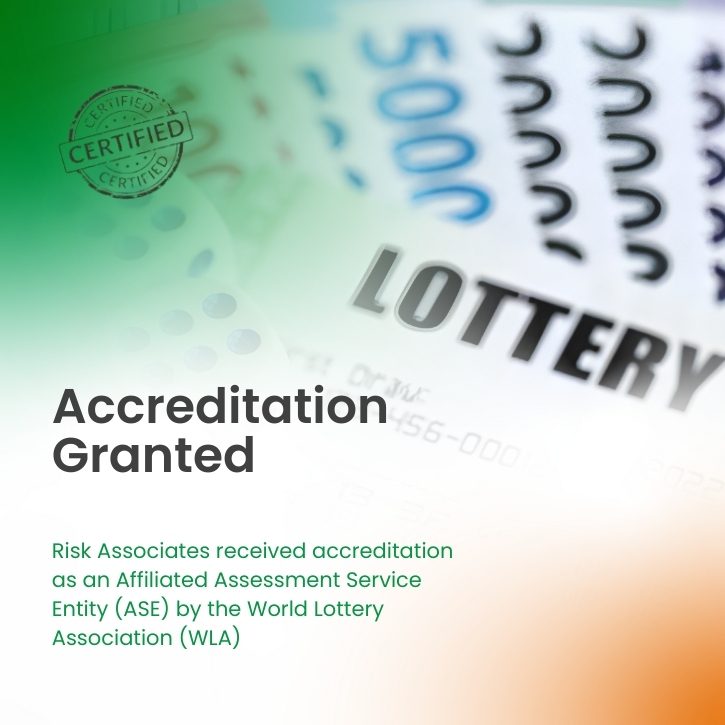 Announcement of Risk Associates accreditation by World Lottery Association as an Affiliated Assessment Service Entity (ASE), Accreditation No. 456-000