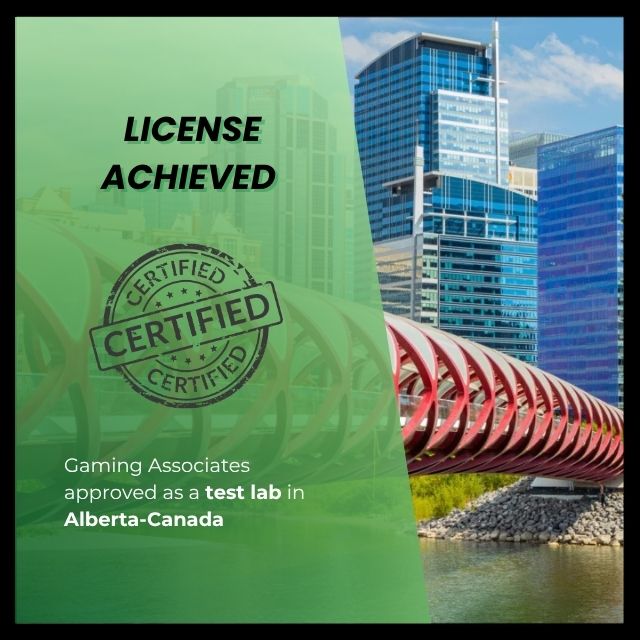 Gaming Associates approved as a test lab in Alberta-Canada