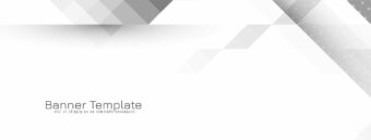 Bright geometric gray and white trendy banner design vector