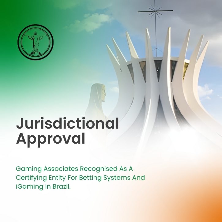 Gaming Associates recognized as certifying entity for betting systems and iGaming in Brazil, with Cathedral of Brasília in background