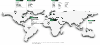 World Map with The Approved Jurisdictions of Gaming Associates