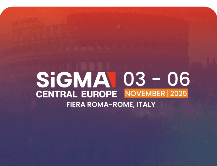 Banner for SiGMA Central Europe, held November 3-6, 2025 at Fiera Roma in Rome, Italy, with a background image of the Colosseum.