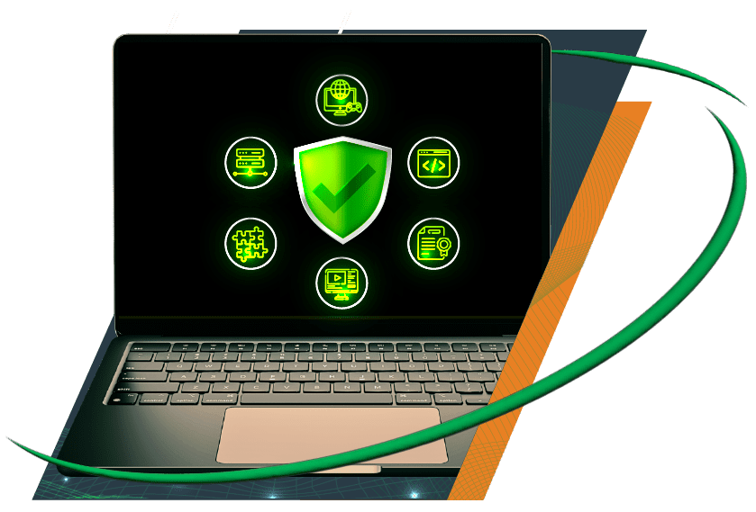 the mask image with laptop representing igaming for GA