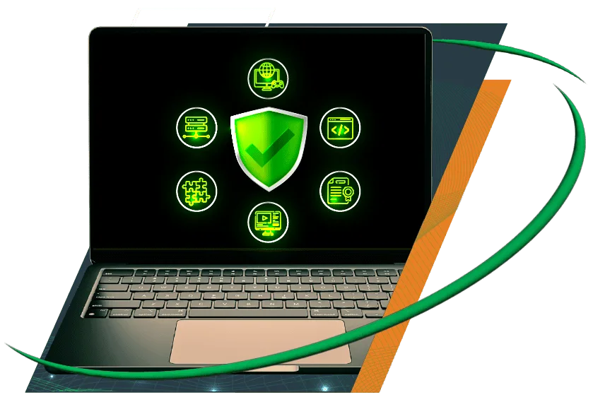 the mask image with laptop representing igaming for GA