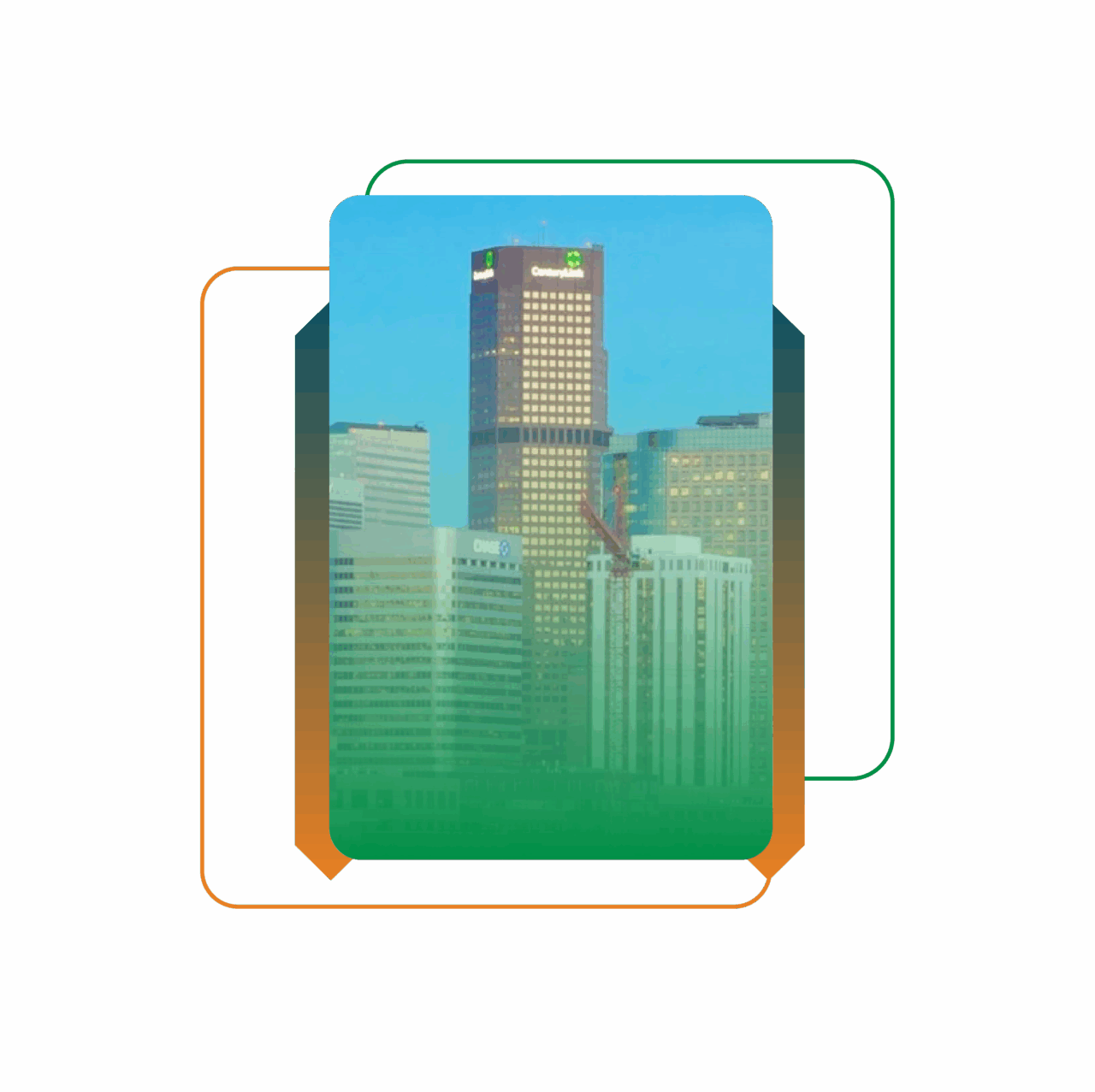 Rocky Mountain landscape with Denver skyline - Icon for sportsbook algorithm and odds testing
