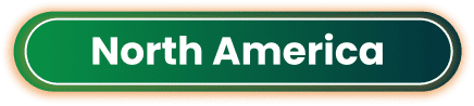 Green rounded banner labeled "North America," representing Gaming Associates’ gaming compliance, testing, and certification services for the North American region.
